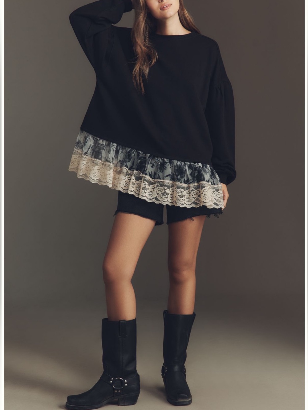 ANTHROPOLOGIE➕NWT Tulle Hem Pullover Sweatshirt
